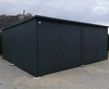 Dvojgaráž 6×5 m Pultová střecha Grafit