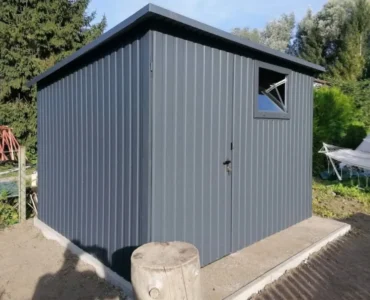 Domček na nářadí 3×3 m Pultová střecha Grafit