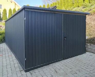 Jednotlivá garáž 3×5 m Pultová střecha Grafit