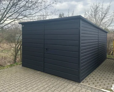 Jednotlivá garáž 3×5 m Pultová střecha Grafit
