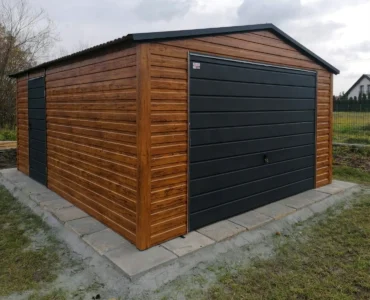 Jednotlivá garáž 4×5 m Štítová střecha Dekor dřeva