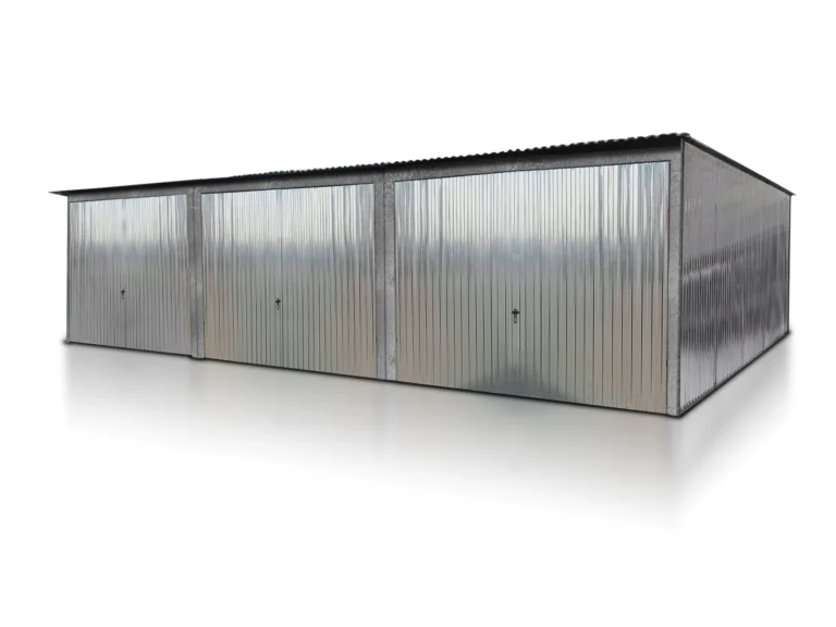 Trojgaráž 9×5m Pultová střecha Zinek