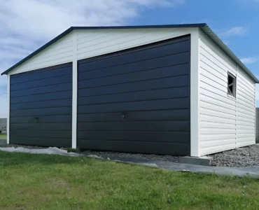 Dvojgaráž 6×5 m Štítová střecha Bílá