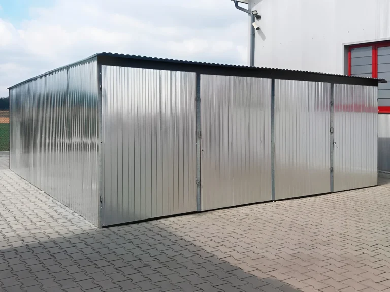 Dvojgaráž 6×5 m Pultová střecha Zinek