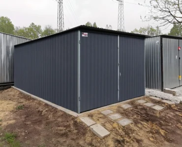 Jednotlivá garáž 3×5 m Pultová střecha Grafit