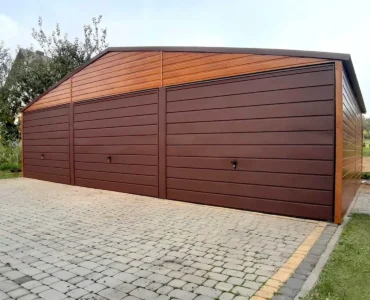Trojgaráž 9×5 m Štítová střecha Dekor dřeva