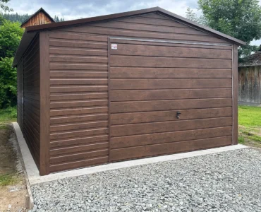 Jednotlivá garáž 4×6 m Štítová střecha Dekor dřeva