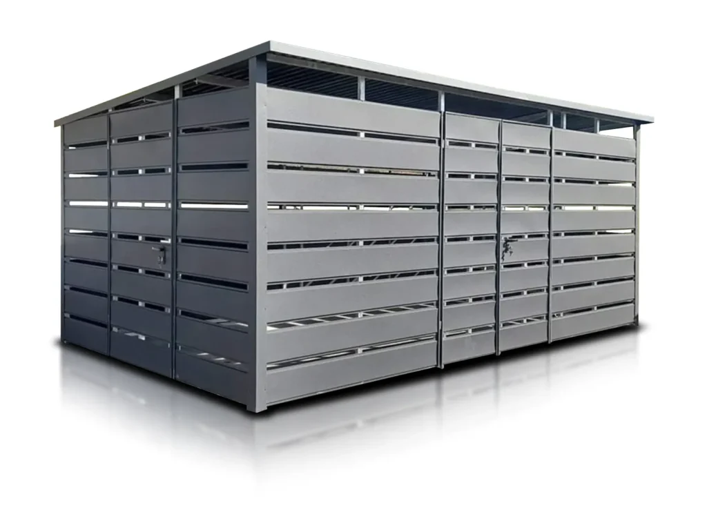 Plechové přístřešky – odpadové, na dřevo a kola