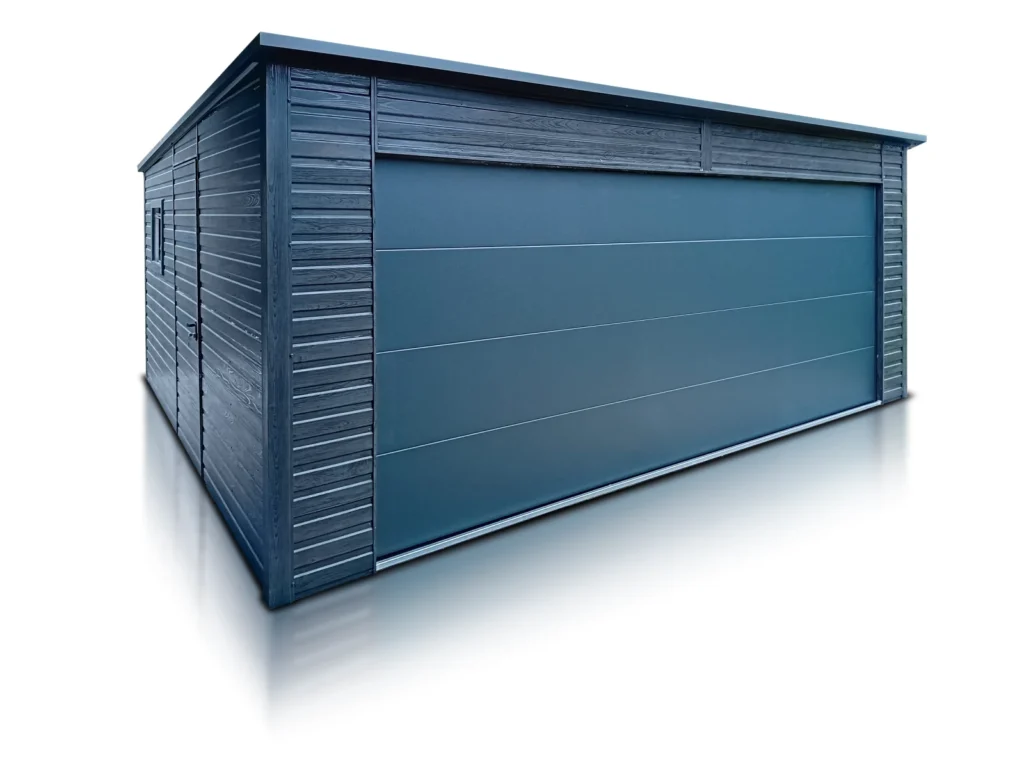 Plechová garáž Písek – sekční vrata